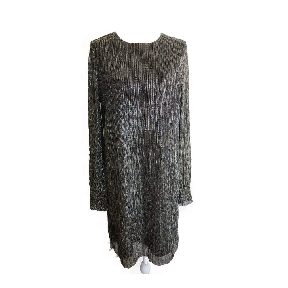 Banana Republic Women's Dress Gold Metallic Long Sleeve Size 10